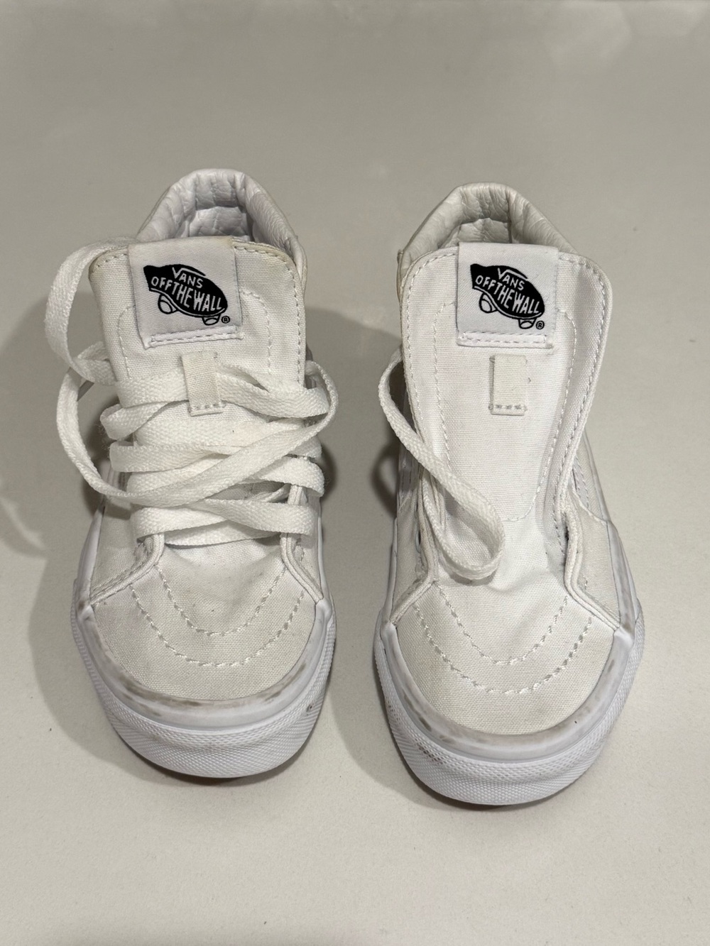 Vans Kids White High-Top Canvas Sneakers